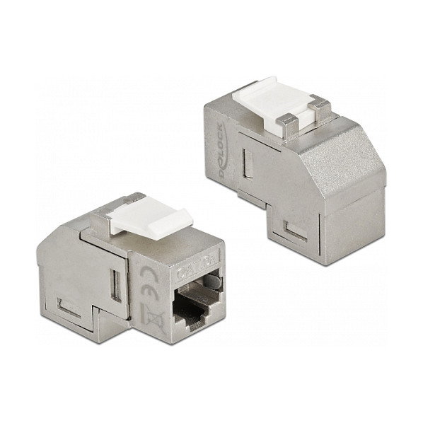 DeLOCK Módulo Keystone RJ45 hembra a RJ45 hembra Cat.6A 90° angular DeLOCK Módulo Keystone RJ45 hembra a RJ45 hembra Cat.6A 90° angular