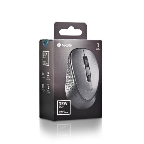 NGS DEW Ratón Inalámbrico Ambidextro Gris