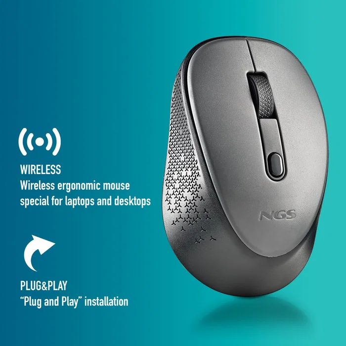 NGS DEW Ratón Inalámbrico Ambidextro Gris NGS DEW Ratón Inalámbrico Ambidextro Gris