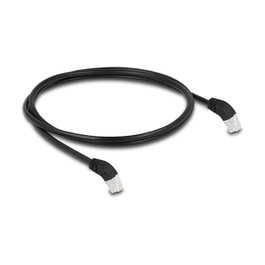 DeLOCK Cable de red RJ45 Cat.6A S/FTP acodado 45° hacia abajo 1 m negro