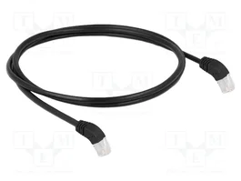 DeLOCK Cable de red RJ45 Cat.6A S/FTP angulado 45° hacia abajo 1 m negro