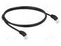 DeLOCK Cable de red RJ45 Cat.6A S/FTP angulado 45° hacia abajo 1 m negro