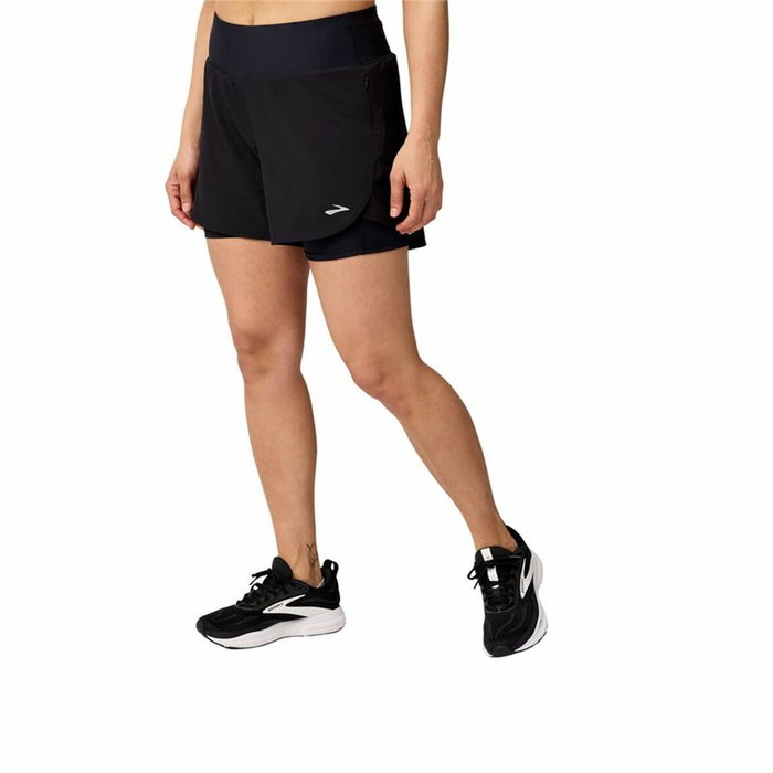 Pantalones Cortos Deportivos para Mujer Brooks Chaser 5" 2-In-1 20 Negro