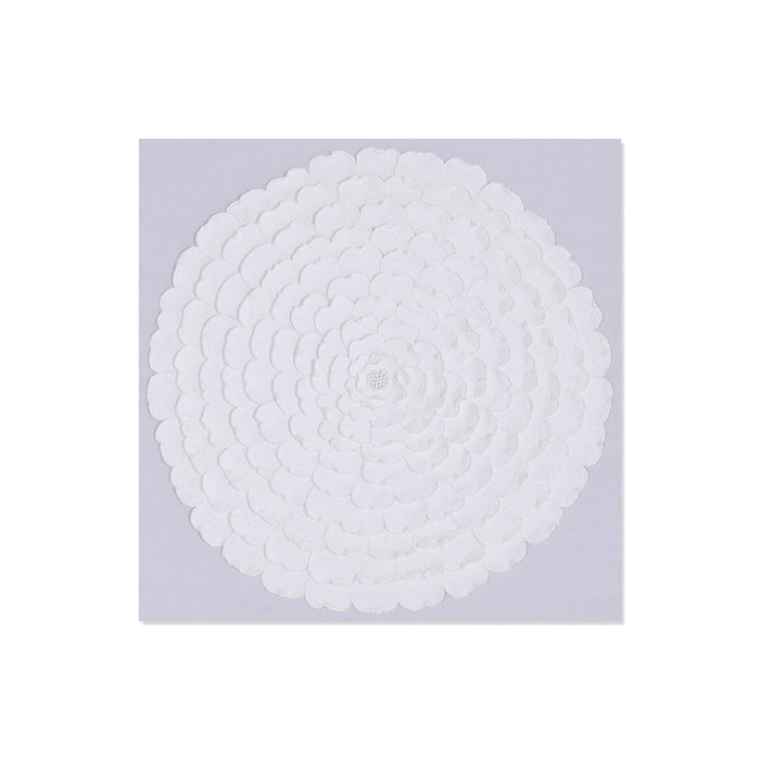 DKD Home Decor Cuadro Lienzo Papel Maché 120x120 Flor 3D Blanco DKD Home Decor Cuadro Lienzo Papel Maché 120x120 Flor 3D Blanco
