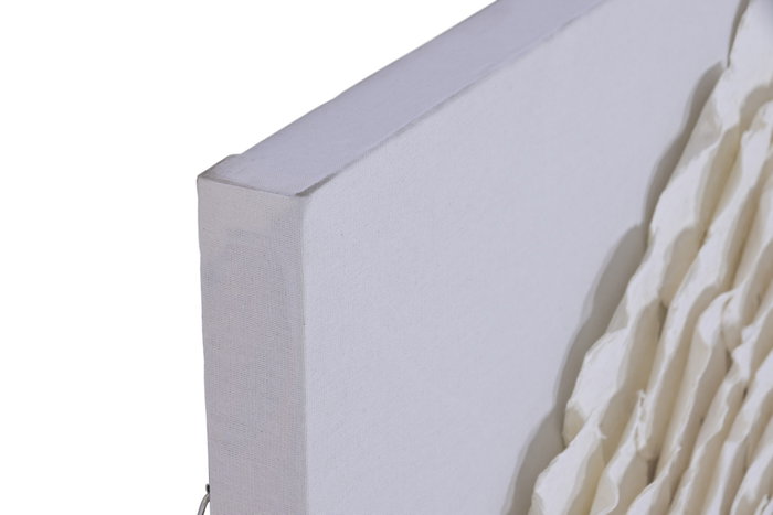 DKD Home Decor Cuadro Lienzo Papel Maché 120x120 Flor 3D Blanco