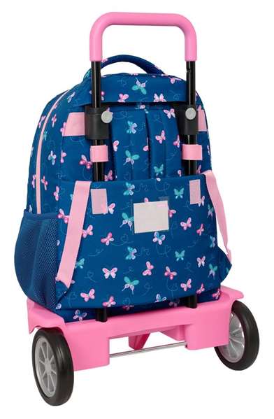 Blackfit8 Mochila Grande con Ruedas Compact Evolutiva Extensible Mariposas 33x45x22cm Edad Mínima 3 Años