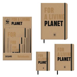 Cuaderno Dohe For A Living Planet Tapa Dura 96H 80Gr. Liso Marron Kraft Con Goma Negra Expositor De 12 (4X A4, 4X A5, 4X A6)
