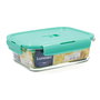 Recipiente Rectangular Hermético Vidrio Turquesa Luminarc 122 cL