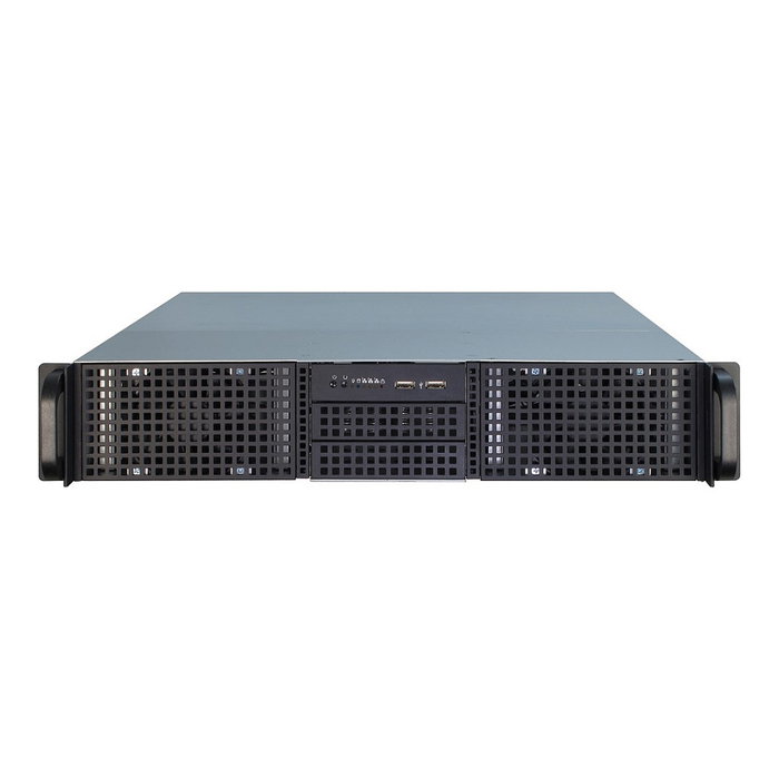 Inter-Tech 2U-20248 - Chasis Estante 2U Rack Servidor ATX Negro con 8 Bahías 3.5" y 4 Bahías 5.25" para Placa Base ATX, microATX, Mini-ITX, Fuente de Alimentación No Incluida