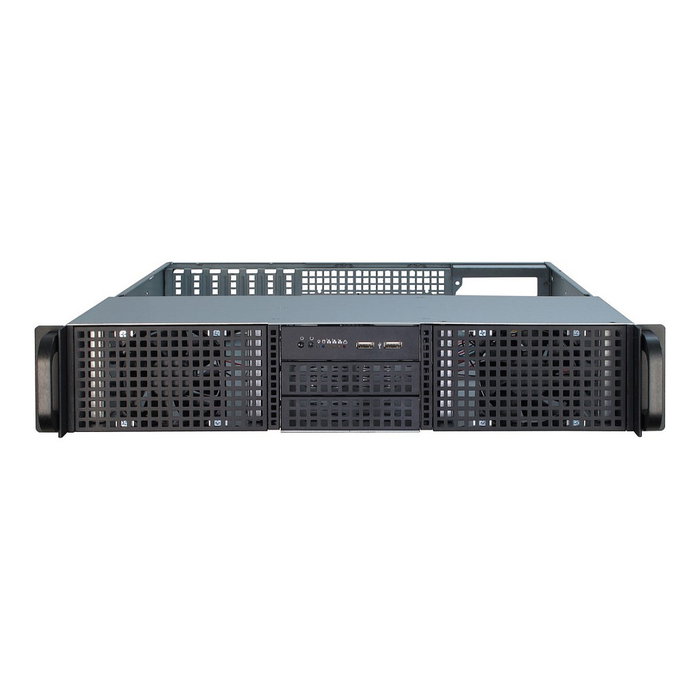 Inter-Tech 2U-20248 - Chasis Estante 2U Rack Servidor ATX Negro con 8 Bahías 3.5" y 4 Bahías 5.25" para Placa Base ATX, microATX, Mini-ITX, Fuente de Alimentación No Incluida