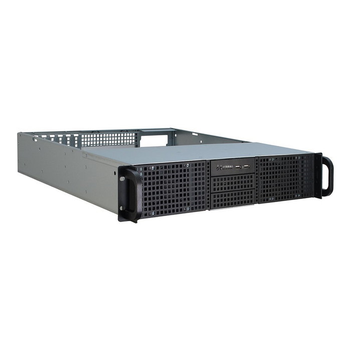 Inter-Tech 2U-20248 - Chasis Estante 2U Rack Servidor ATX Negro con 8 Bahías 3.5" y 4 Bahías 5.25" para Placa Base ATX, microATX, Mini-ITX, Fuente de Alimentación No Incluida