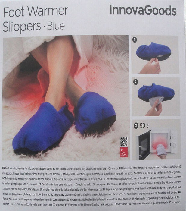 Zapatillas de Casa Calentables en Microondas InnovaGoods Azul