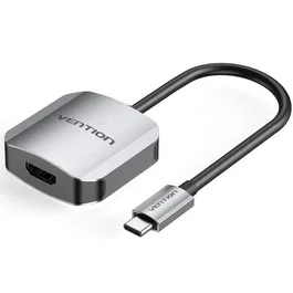 Vention TDEHB Adaptador/Convertidor USB Tipo-C Macho a HDMI Hembra 4K@30Hz, Chip AG9310, Aluminio, 15 cm