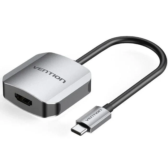 Vention TDEHB Adaptador/Convertidor USB Tipo-C Macho a HDMI Hembra 4K@30Hz, Chip AG9310, Aluminio, 15 cm