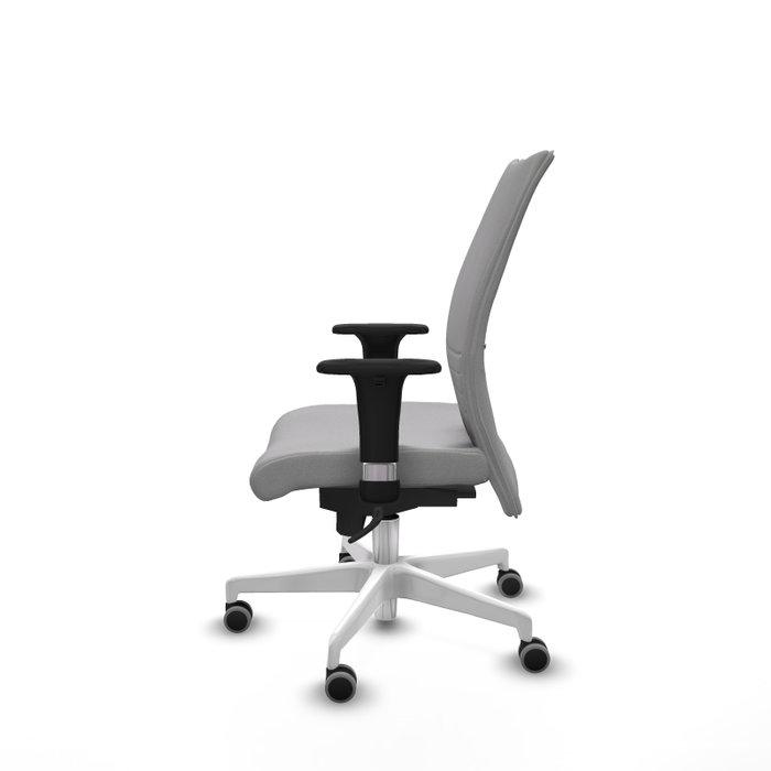 PIQUERAS Y CRESPO Silla Albacete confidente Gris claro con mecanismo Sincro y base blanca PIQUERAS Y CRESPO Silla Albacete confidente Gris claro con mecanismo Sincro y base blanca