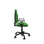Silla de oficina Algarra con mecanismo Contacto permanente básico tapizada con Tela color Verde. Equipada con Base poliamida negra, Brazos fijos y Ruedas autofrenantes