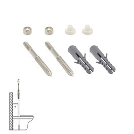 WOLFPACK LINEA PROFESIONAL Kit Sanitario Fijación WC 6x80 mm Inoxidable (2 Piezas)