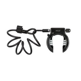XLC Candado de Cuadro LO-F02 Fantomas Pinza Acero Amplitud 63mm + Cable 180cm