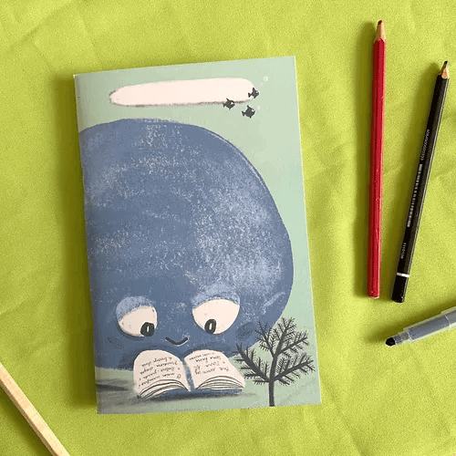 MARIQOSA Caderno linhas baleia