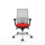 PIQUERAS Y CRESPO Silla de oficina Horna con mecanismo Sincro, Rojo y Blanco