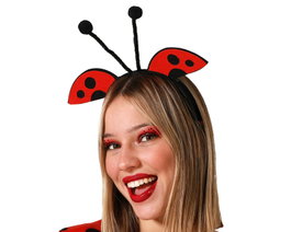 Diadema de Mariquita Roja con Antenas para Mujer