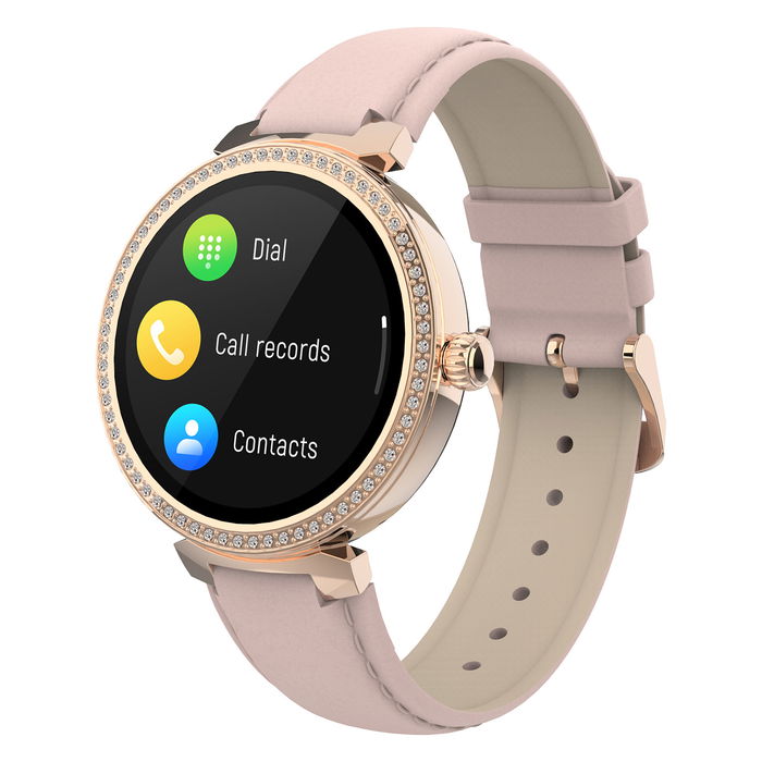 Denver Reloj Inteligente SWC-342RO Rosa Oro, Pantalla Táctil IPS 1.2", Monitor Frecuencia Cardíaca, Oxígeno, Sueño, Resistente Agua IP67