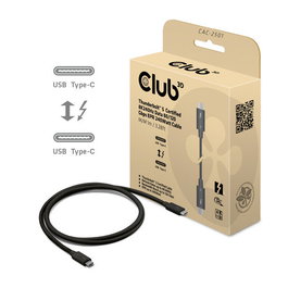 Club 3D CAC-2501 Cable Thunderbolt 5 Certificado 8K240Hz 120Gbps USB-C 240W EPR PD 1m Negro