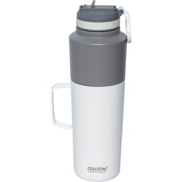 Asobu Twin Pack Botella y Taza Térmica Blanca 0,9 L + 0,6 L
