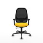 PIQUERAS Y CRESPO Silla de oficina Cilanco con mecanismo Sincro/Traslack, Amarillo y Negro