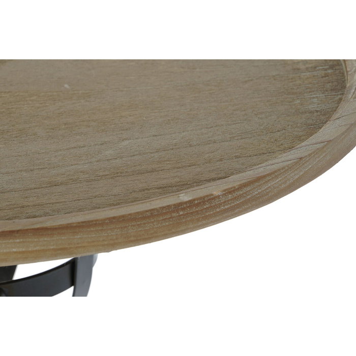 DKD Home Decor Mesita Auxiliar Abeto y Metal Negro