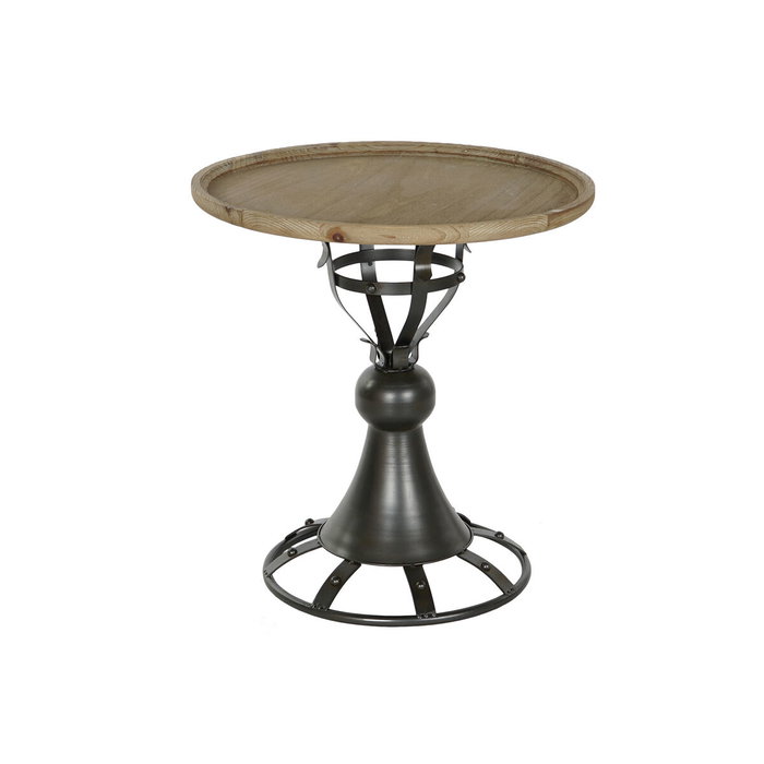 DKD Home Decor Mesita Auxiliar Abeto y Metal Negro