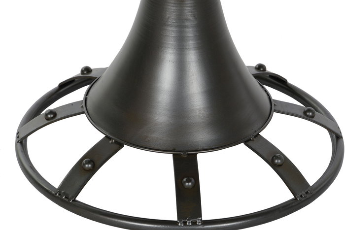 DKD Home Decor Mesita Auxiliar Vintage Negro Natural 60x60x63.5 cm Abeto Metal