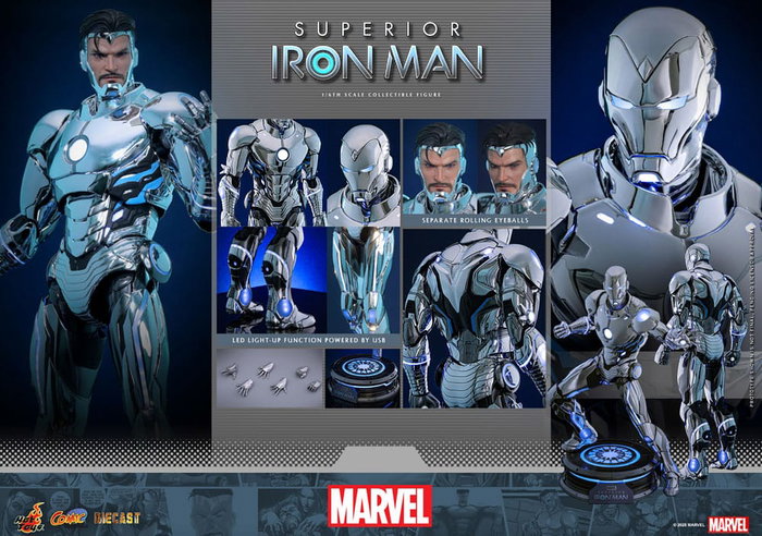 Hot Toys Marvel Superior Iron Man Comic Masterpiece 1/6 Diecast