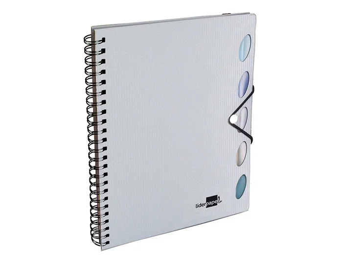Liderpapel Cuaderno Espiral Micro Executive A4 con Tapa de Plástico Metalizada