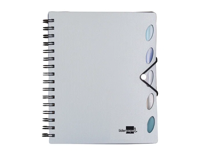 Liderpapel Cuaderno Espiral Micro Executive A4 con Tapa de Plástico Metalizada