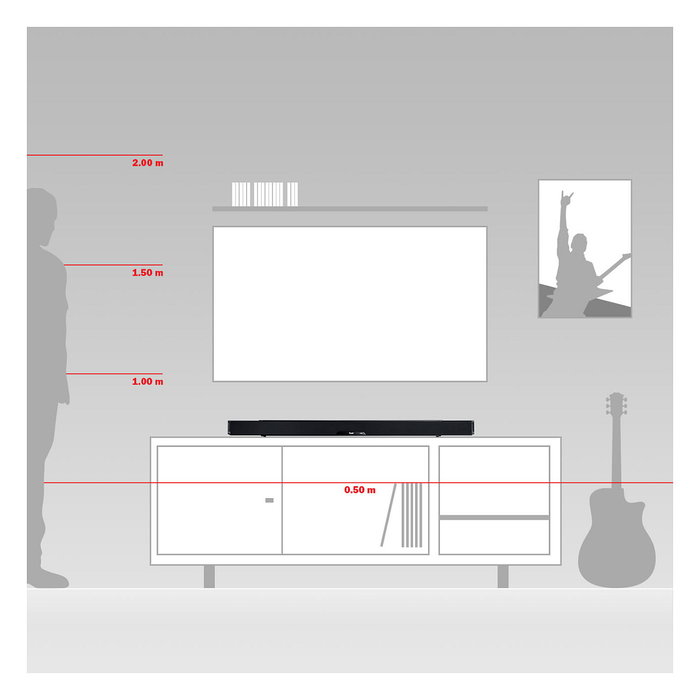 Teufel CINEBAR LUX Soundbar 2.1 Canales, 150W, Bluetooth/Wi-Fi, DTS Dolby Digital, ARC, Color Negro