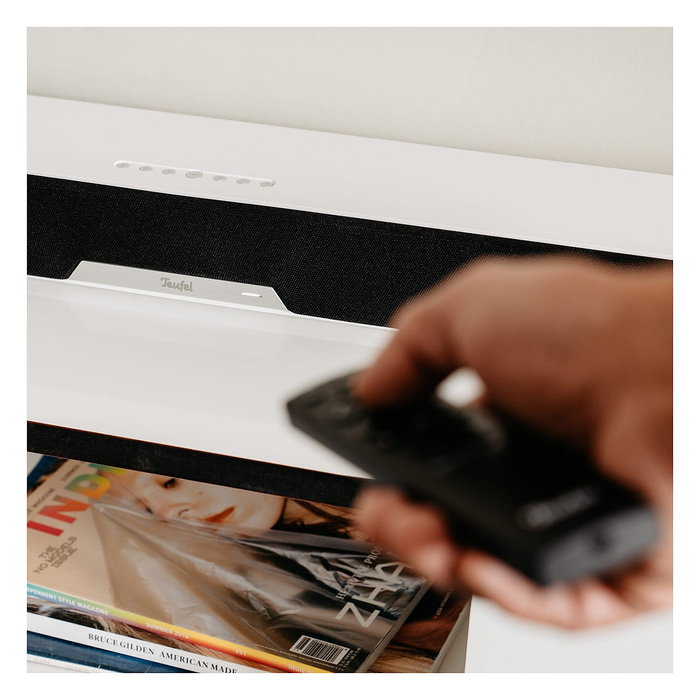 Teufel CINEBAR LUX Soundbar 2.1 Canales, 150W, Bluetooth/Wi-Fi, DTS Dolby Digital, ARC, Color Negro