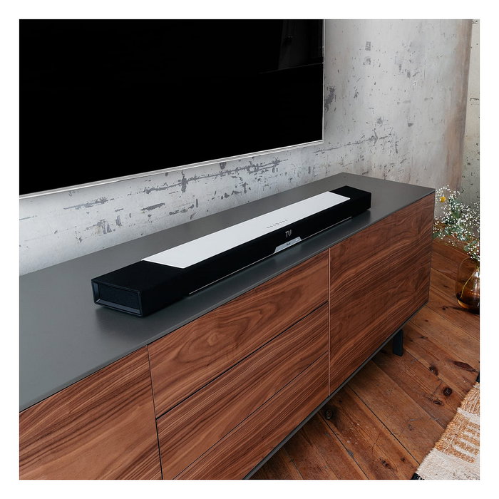 Teufel CINEBAR LUX Soundbar 2.1 Canales, 150W, Bluetooth/Wi-Fi, DTS Dolby Digital, ARC, Color Negro