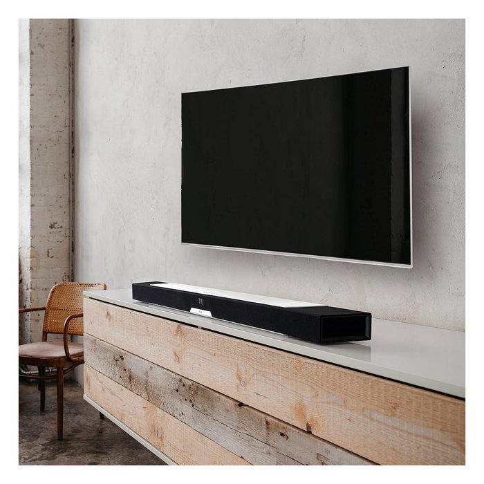 Teufel CINEBAR LUX Soundbar 2.1 Canales, 150W, Bluetooth/Wi-Fi, DTS Dolby Digital, ARC, Color Negro