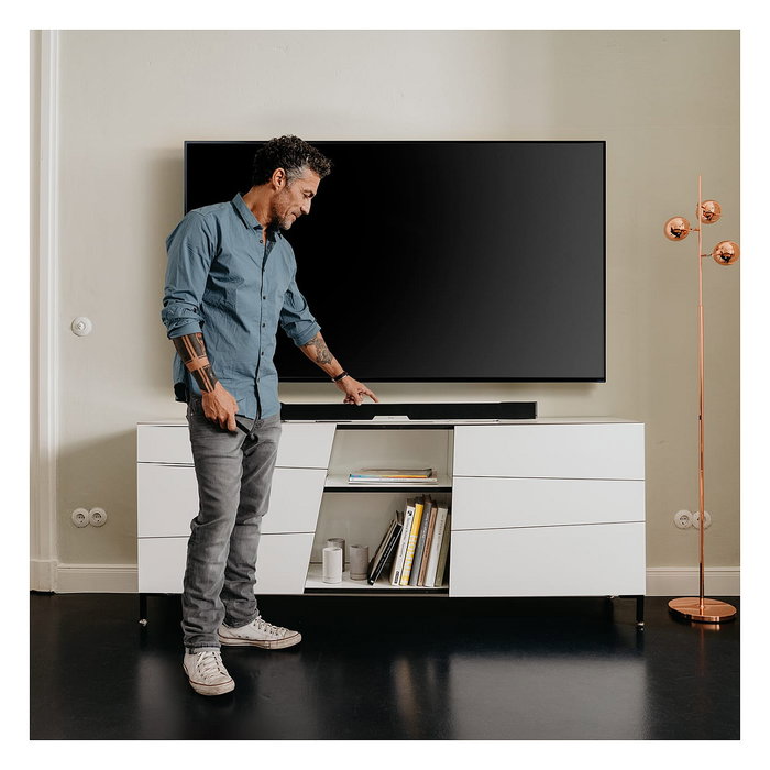 Teufel CINEBAR LUX Soundbar 2.1 Canales, 150W, Bluetooth/Wi-Fi, DTS Dolby Digital, ARC, Color Negro