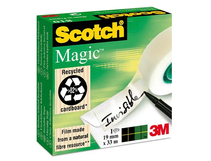 Scotch Magic Cinta Adhesiva Invisible, 33 m x 19 mm, Pack de 6 Unidades, Para Embalar, No Amarillea Scotch Magic Cinta Adhesiva Invisible, 33 m x 19 mm, Pack de 6 Unidades, Para Embalar, No Amarillea