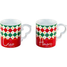 Bialetti Set 2 Mug Tricolore Multicolor