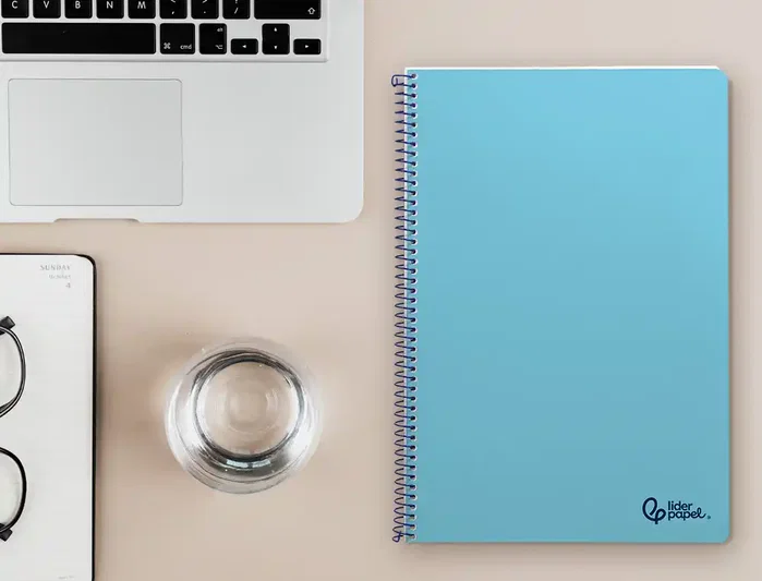 Liderpapel Cuaderno Espiral A4 Smart Tapa Blanda 80 Hojas 75g Cuadro 4mm Celeste