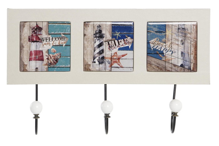 DKD Home Decor Perchero Mediterraneo Multicolor 7 x 26 x 40 cm (4 Unidades) DKD Home Decor Perchero Mediterraneo Multicolor 7 x 26 x 40 cm (4 Unidades)