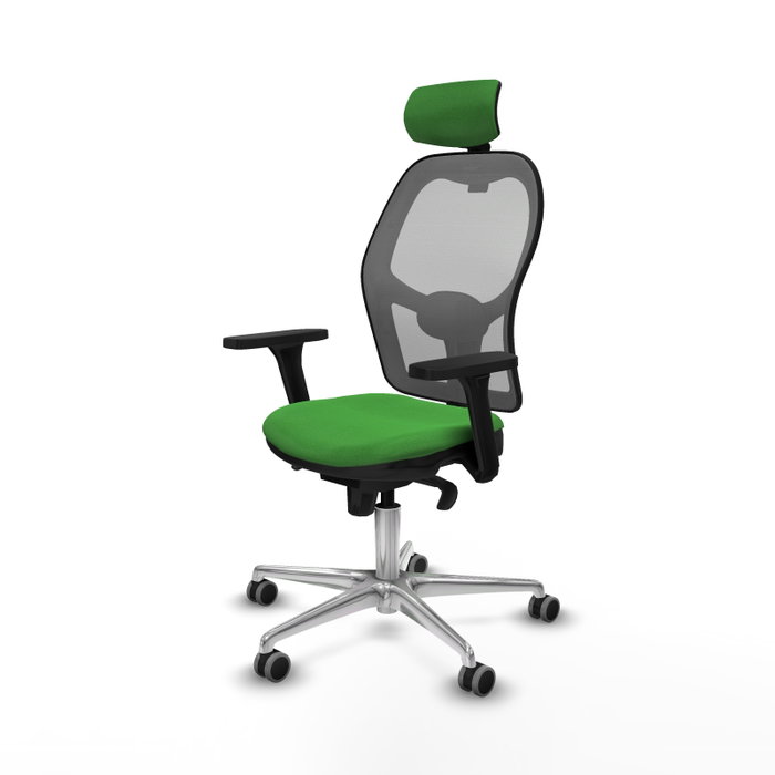 PIQUERAS Y CRESPO Silla de oficina Jorquera con mecanismo Sincro, tela verde y malla gris