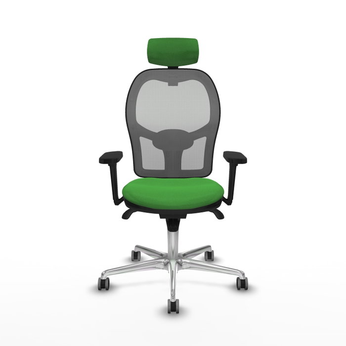 PIQUERAS Y CRESPO Silla de oficina Jorquera con mecanismo Sincro, tela verde y malla gris