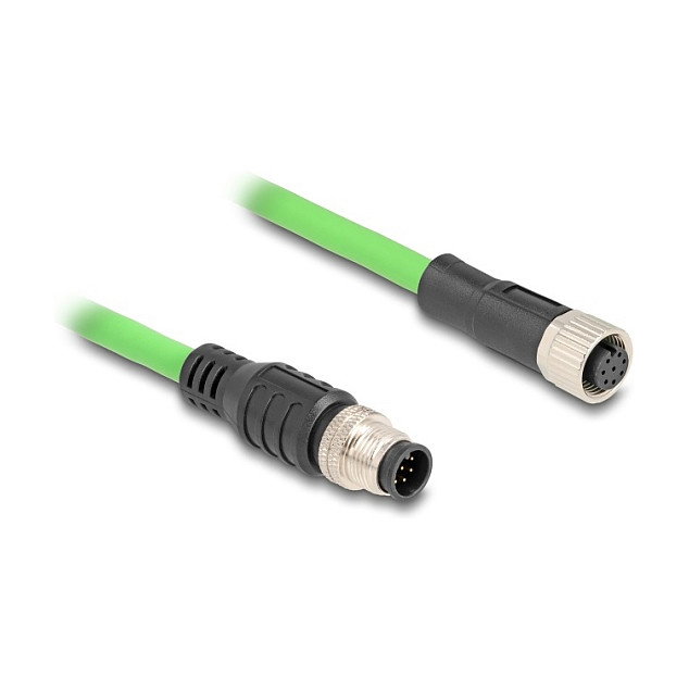 DeLOCK Cable M12 codificado A 8 pin macho a hembra PUR 2 m