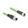 DeLOCK Cable M12 codificado A 8 pin macho a hembra PUR 2 m