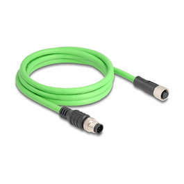 DeLOCK Cable M12 codificado A 8 pin macho a hembra PUR 2 m