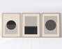 Wallity Cuadro Decorativo Enmarcado MDF 3 Piezas 50 x 70 cm Huhu212
